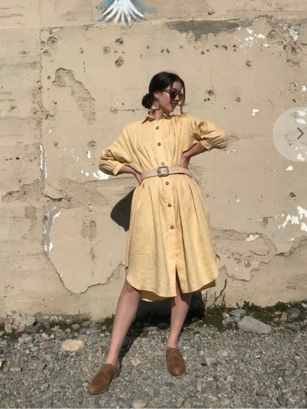 esby Pale Yellow Viola Dress